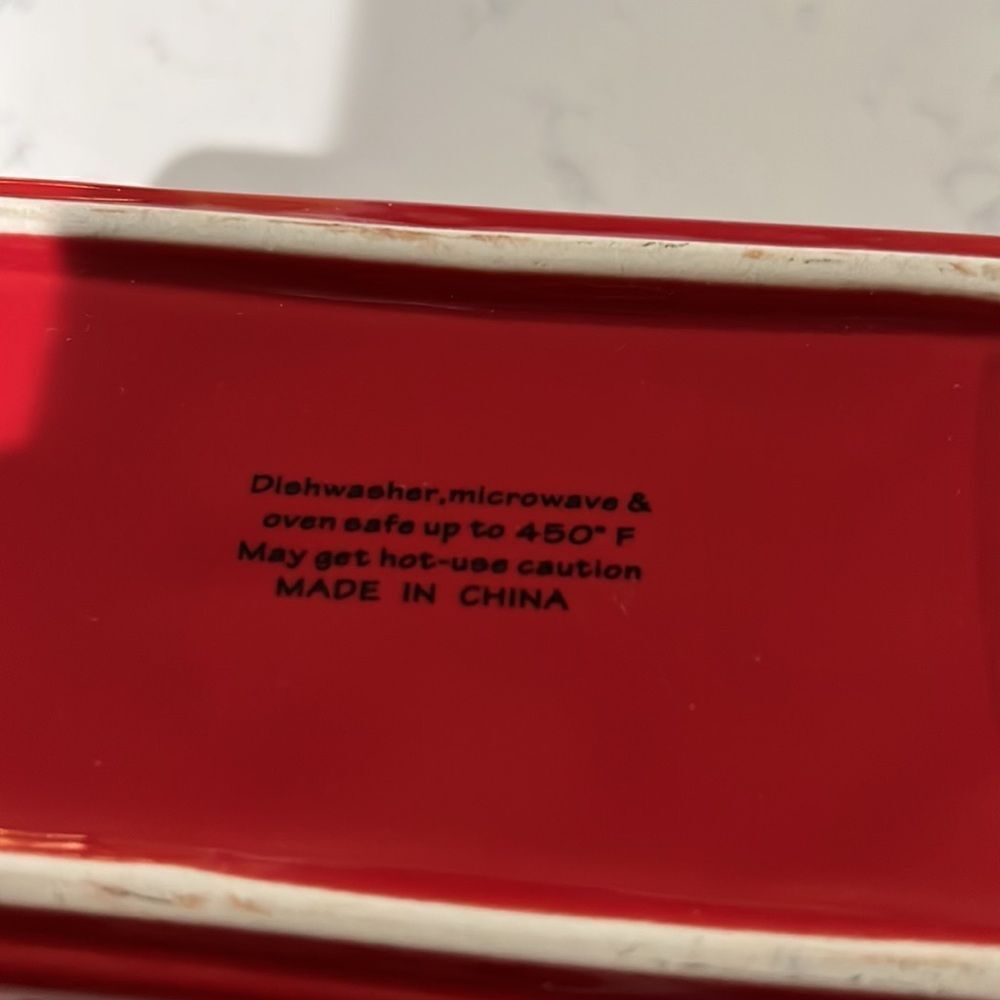 Christmas Red Ceramic Rectangular Cookware - Picture 8 of 10